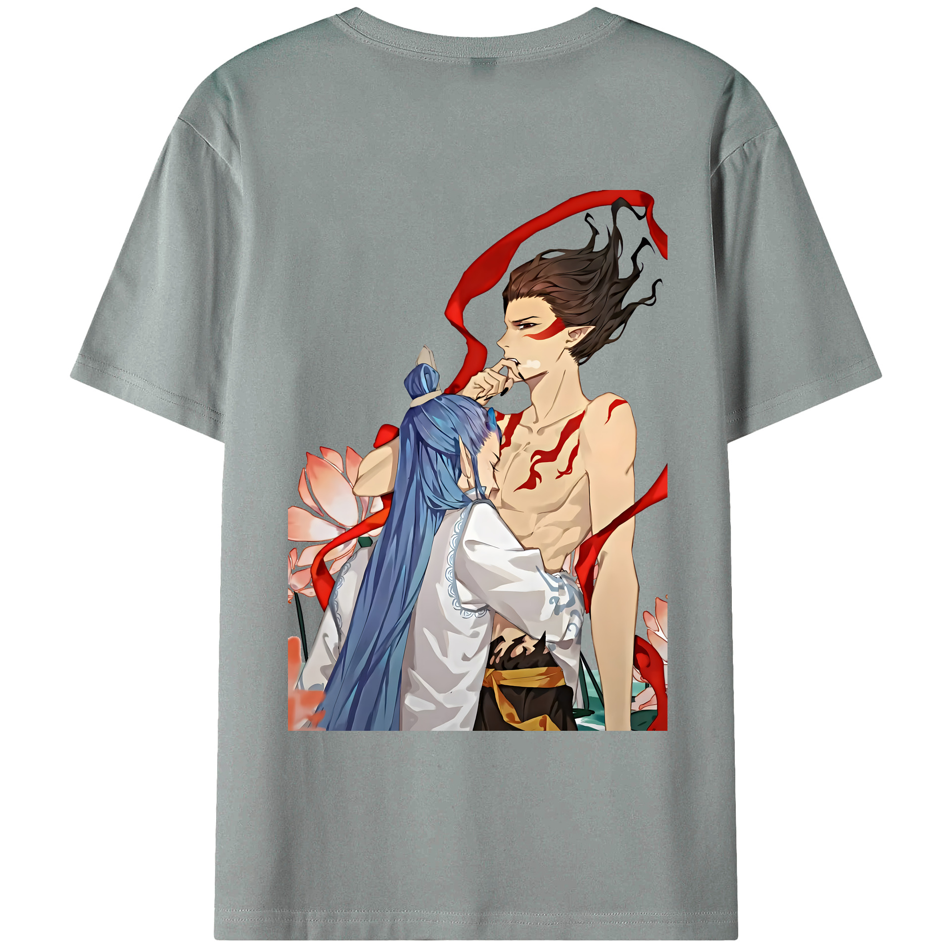 （画像用） Ne Zha 2 ナタ 魔童の大暴れ 綿100％ メンズ半袖Tシャツ（バックプリント） 通気性